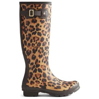 Hunter Original Tall Leopard Boot Gummistiefel f&uuml;r Damen | braun