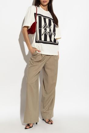 Ami T-shirt With Logo, Womens, Cream