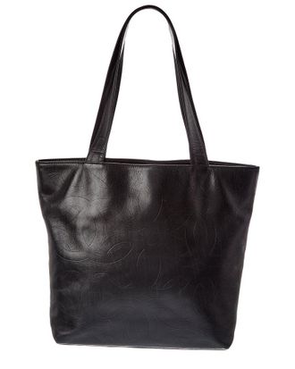 Chanel Black Lambskin Leather Coco Mark Logo Embossed Tote (Authentic Pre-Loved)