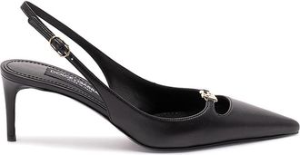Dolce & Gabbana Silk-Effect Nappa Leather Slingbacks