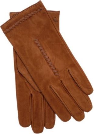 Lauren Ralph Lauren Suede Leather Whip Stitch Touch Glove in Cuoio at Nordstrom, Size X-Large