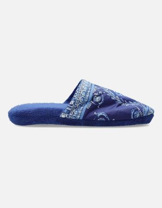 Versace COTTON TERRY BAROQUE SLIPPERS - Blue - Size: 6.5/6/7/7.5/9.5/13/12.5/12/11.5/11/9/16/15.5/15/14.5/14/13.5/10.5/10