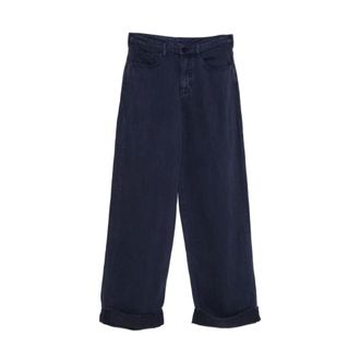 Emporio Armani Wide Trousers, female, Blue, Size: W30 Wide Trousers