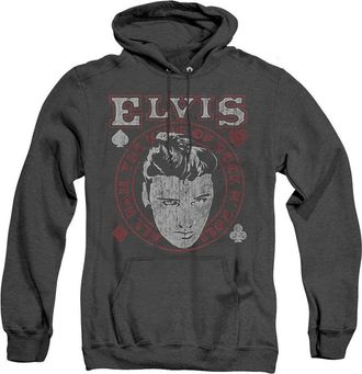 Gildan Elvis Presley Hail The King Adult Heather Hoodie