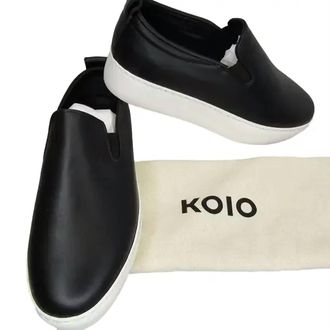 KOIO Womens Onyx Jesi Slip On Sneakers In Black, White