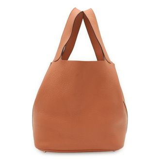 Herm&egrave;s Salmon Pink Taurillon Clemence Leather Handbag Tote Bag (Pre-Owned)