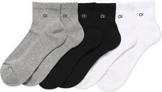Calvin Klein 6-Pack Quarter Cut Socks in Grey at Nordstrom Rack