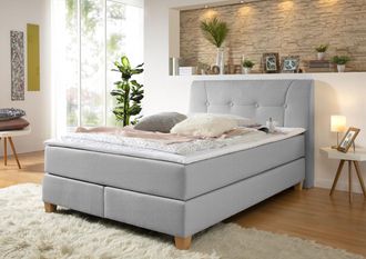 HOME AFFAIRE Boxspringbett »Calloway« inkl. Topper, XXL-Ausführung, in 4 Farben, 5 Breiten, 3 Matratzenarten