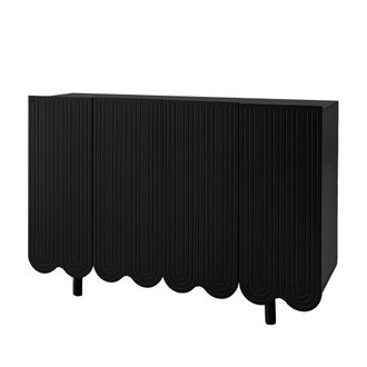 Urban Meuble Aparador con 4 puertas, negro