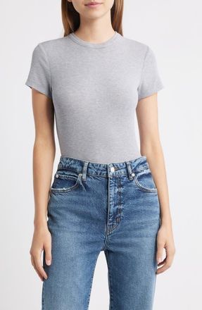 Frame Denim The Rib Baby T-Shirt in Heather Grey at Nordstrom, Size X-Small