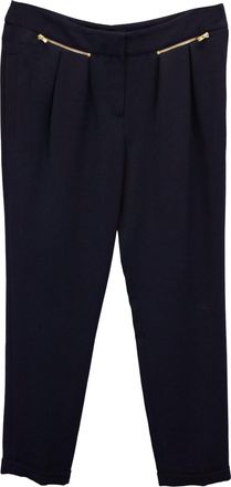 Maje Pleated Trousers in Navy Blue Acetate