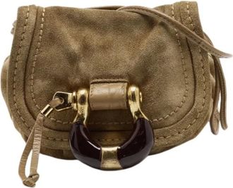 Jimmy Choo London Pre-owned Mini Bags, female, Brown, Size: ONE SIZE Pre-owned Suede Mini Crossbody Bag