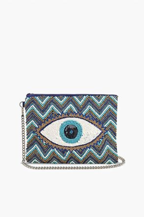 America & Beyond Womens Evil Eye Clutch Bag In Grecian Nights