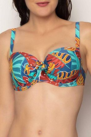 Lise Charmel Bikini Top With Molded Cups In Ciel Feuillage