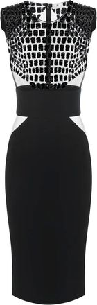 Elisabetta Franchi embroidered cut-out dress - Black