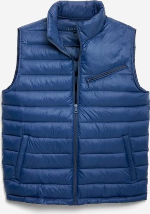 Cole Haan Mens Zip Front Quilted Vest - Blue Size Small
