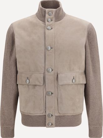 Brunello Cucinelli Giacca in pelle scamosciata Man M