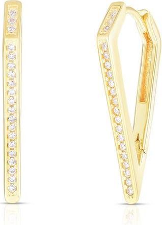 Glaze Jewelry Cubic Zirconia Dagger Hoop Earrings in Gold at Nordstrom Rack