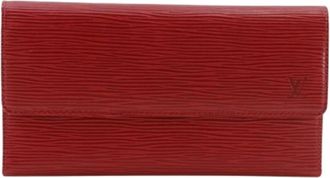 Louis Vuitton Pre-owned Wallets, female, Red, Size: ONE SIZE Pre-owned Portefeuille Tresor International Epi Wallet