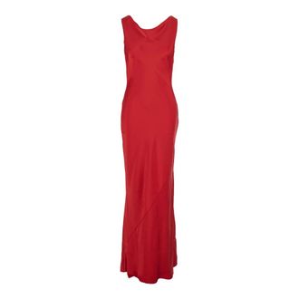 Norma Kamali Mouwteloze Galajurk met Lage Rug - Dames - Avondkleed - Rood - XS - Polyester - Kleedjes