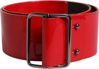 Costume National Wide Waist Metal Buckle Womens Belt (Pre-Owned)