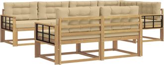 vidaXL Conjunto De Sof&aacute;s De Exterior 6 Uds. Y Beige Poli&eacute;ster Vidaxl