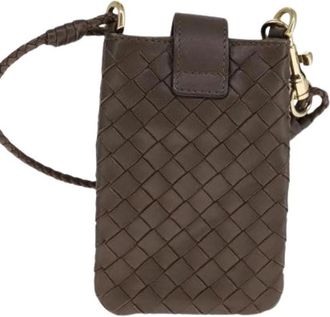 Bottega Veneta Pre-owned Mini Bags, female, Brown, Size: ONE SIZE Pre-owned Leather Crossbody Mini Bag