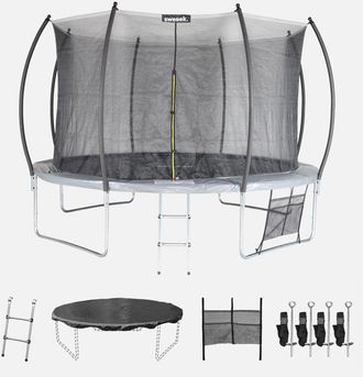 Sweeek Trampol&iacute;n 370cm Red Interior Con Pack De Accesorios