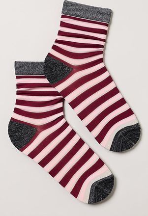 Hansel From Basel Striped Lurex Crew Socks