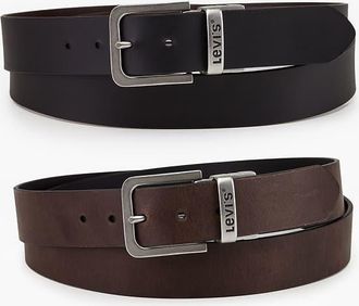 Levi's Plus - Core - Cintura double-face in pelle marrone/nera