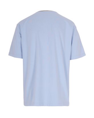 Dr&ocirc;le de Monsieur Text-Print Crew Neck T-Shirt - Light Blue