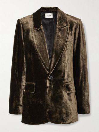 Frame Denim Blazer In Velluto - Marrone