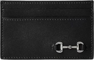 Gucci Kaarthouder met Horsebit - Dames - Portefeuilles - Zwart - ONE Size - Leer - Accessoires