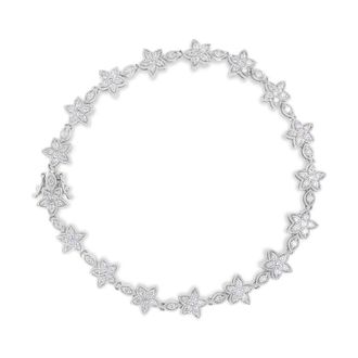 House of Brilliance 14K White 1 1/5 Cttw Round Diamond Bracelet - (H-I Color, SI1-SI2 Clarity)