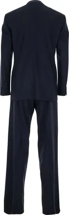 Giorgio Armani Mens Double-Breasted Suit, Blue Wool Virgin Suits