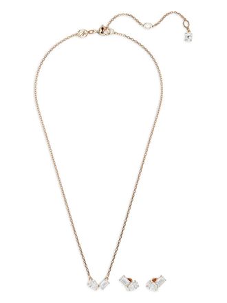 Swarovski Mesmera pear-cut emerald-cut necklace set - White