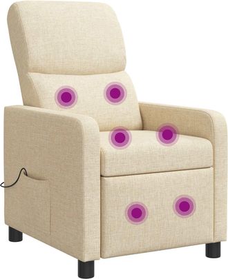 vidaXL Recliner Crema Tela Vidaxl