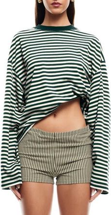 Lioness Bloom Stripe Top in Moss Stripe at Nordstrom, Size Medium