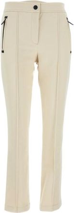 Moncler Broeken, Dames, Beige, S, Leer, Grenoble Slim-fit Broek
