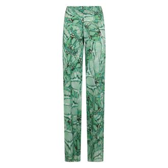 Alberta Ferretti Alberta Ferretti, Wide Trousers, female, Green, Size: S Wide-leg Trousers