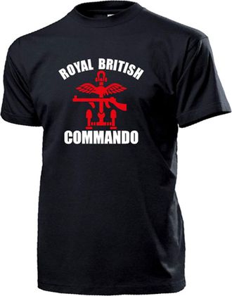 Copytec Royal British Commando Insignia Marines British Commandos WWII 17271 T-Shirt Command United Elite Emblem - Black - Medium