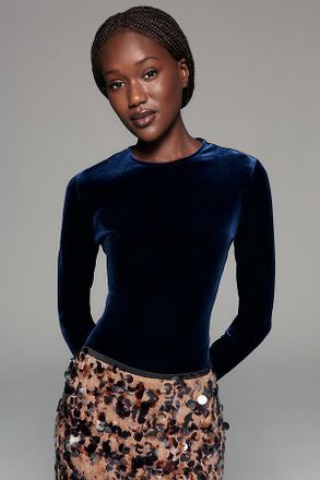 A Gold E Aura Velvet High Neck Top