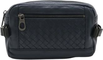 Bottega Veneta Pre-owned Intrecciato Leren Heuptas - Heren - Vintage Heuptassen - Blauw - ONE Size - Leer - Vintage