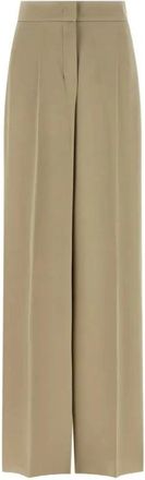 Max Mara Wide Broeken - Dames - Wijde Broeken - Beige - 2XS - Broeken
