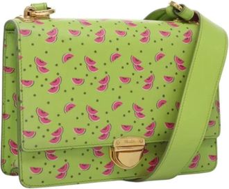 Prada Pre-owned Cross Body Bags, female, Green, Size: ONE SIZE Pre-owned Leather Cross Body Bag
