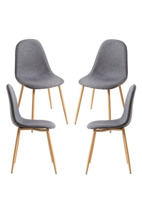 Regalos Miguel Packs Sillas Comedor - Pack 4 Sillas Teok Tela - Gris Oscuro
