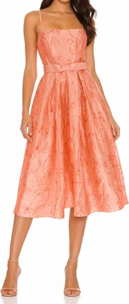 Hutch Floral Satin Midi Dress In Pink
