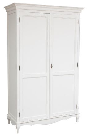 Biscottini International Armario De Estilo Shabby De Madera Maciza De Tilo Acabado Con Efecto Blanco Envejecido L130xpr57xh210 Cm