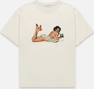 Duke + Dexter Duke + Dexter, Mens Pin Up I Vintage White T-Shirt, Size XXL