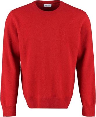 THE (ALPHABET) Wol-Kasjmier Trui met Ronde Hals - Heren - Ronde hals truien - Rood - S - Wol - Truien & Vesten